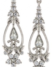 1928 Jewelry Bridal Crystal Silver-Tone Crystal Drop Earrings