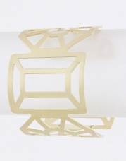 Fashion Jewelry - CUTOUT PATTERN CUFF - By Fashion Destination | Free Shipping (Gold)