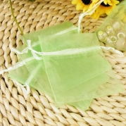 100pcs Green Sheer Organza Jewelry Pouches Wedding Party Favor Gift Bags 6X8cm