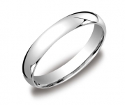 Men's Platinum Comfort-Fit Plain Wedding Band (4 mm), Size 8