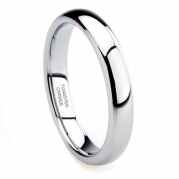 Tungsten Carbide 4MM Plain Dome Wedding Band Ring Sz 8.0