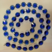 CrystalPlace Cobalt Blue Crystal Garland Wedding Strand with Chrome Clips