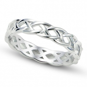 925 Sterling Silver Celtic Knot Eternity Band Ring Sz 9