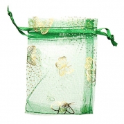 100pc Butterfly Drawstring Organza Wedding Gift Jewellery Candy Pouch Bags 7X9cm