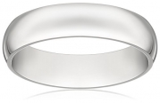 Men's Platinum 5mm Traditional Plain Wedding Band with Luxury High Polish, Size 8