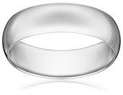 Men's Platinum Traditional Plain Wedding Band with Luxury High Polish (6 mm), Size 10