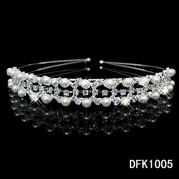 pearl crystal wedding princess tiara headband rhinestone pageant crowns for bride hair accessories