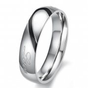 Men - Size 7 - KONOV Jewelry Mens Womens Hearte Stainless Steel Promise Ring Couples Wedding Bands