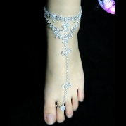 one size Slave Anklet chain with toe ring Anklet jewelry wedding jewelry