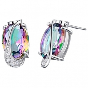 Tailloday Silver Swarovski Elements Crystal Diamond Stud Earrings Weddings Earrings For Women Multicolor