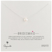 Dogeared Bridal Bridesmaid Silver White Button Freshwater Cultured Pearl Necklace, 16