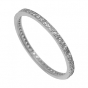 925 Sterling Silver Micro Pave Eternity Promise Cz Wedding Band Ring Rhodium Plated 2mm Stackable (6)