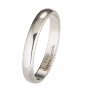 3MM White Tungsten Carbide Polished Classic Wedding Ring Size 3