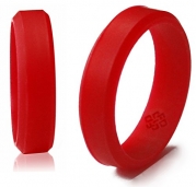 Knot Theory Men's Flexible Silicone Rubber Wedding Band (Red, Size 8.5-9) ★Trusted Brand, Award-winning Designer ★ Precise Stainless Steel Mold for Perfect Comfort Fit ★Keeps Husband Safe at Work and Play