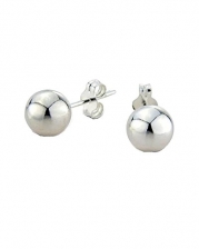 Bead Ball Earrings in Sterling Silver 2mm 3mm 4mm 5mm 6mm 7mm 8mm 9mm 10mm -3mm