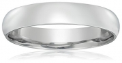 Men's Platinum Traditional Plain Wedding Band with Luxury High Polish (4 mm), Size 8