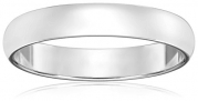 Men's 10k White Gold Traditional Plain Wedding Band (4 mm), Size 11.5