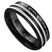 Flongo You are my only love Black 6mm Stainless Steel Wedding Promise Ring Engagement Anniversary Band Mens, Size 10