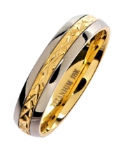 5mm 18K Gold Plated Wedding Ring Grade 5 Titanium Band Comfort Fit Size 7