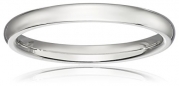 Women's 10k White Gold Traditional Plain Wedding Band (2 mm), Size 4