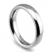 Bright and High Strength Domed Titanium Rings Classic Wedding Bands White Couple Rings 4mm (4.5)