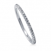 BERRICLE Sterling Silver Round Cubic Zirconia CZ Wedding Bridal Anniversary Half Eternity Band Ring