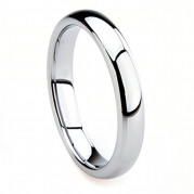 Tungsten Metal 4MM Plain Dome Wedding Band Ring Sz 4.5