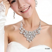 Sarahbridal Crystal Bridal Jewelry Sets Necklace+earrings for Wedding Party 15-084