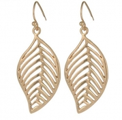 Chic Women's Tiny Leaf Dangle Earrings Lightweight Delicate Cutout Drops