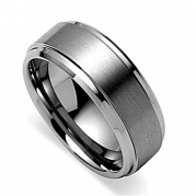 King Will 8MM High Polish Edge/ Matte Finished Center Men's Tungsten Ring Wedding Band(8.5)