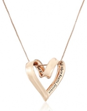 Rose Gold-Plated A Mother Holds Her Childs Hand Heart Pendant Necklace, 18