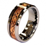 Rose Gold Celtic Dragon 8mm Tungsten Unisex Wedding Band Ring CJTU534-8